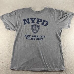 NYPD New York City Police Department T Shirt Mens Heather Gray Graphic Print‎